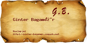 Ginter Bagamér névjegykártya